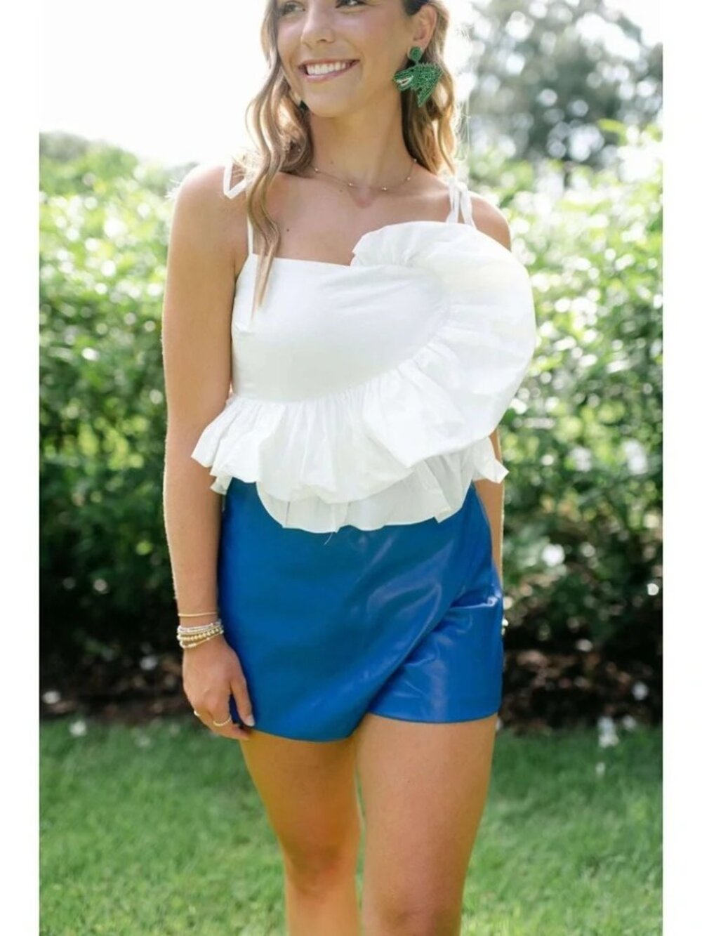 Buddy Love NWT White Ruffled Crop Top